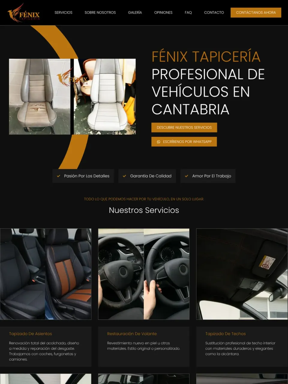Fénix case - car interior refinishing (Cantabria, Spain)