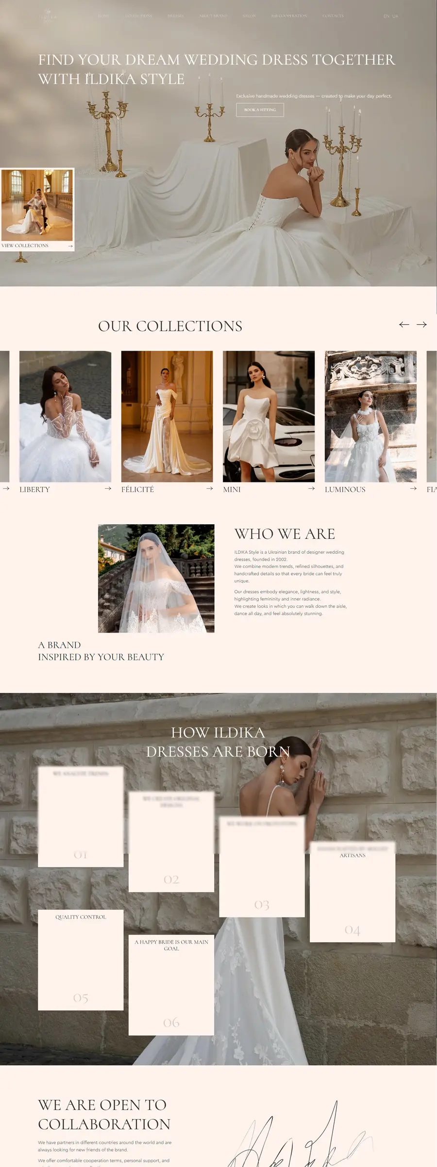 ILDIKA Style — каталог весільних суконь на замовлення — скріншот сайту