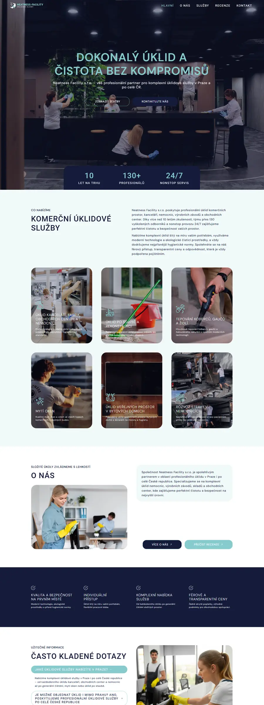 Neatness Facility — клінінгова компанія в Чехії — скріншот сайту