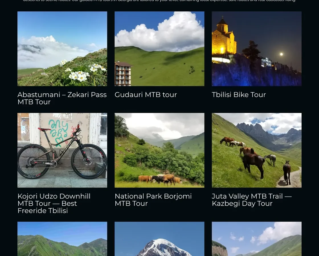 Shred Georgia — MTB tours in the Caucasus (Georgia) — website screenshot