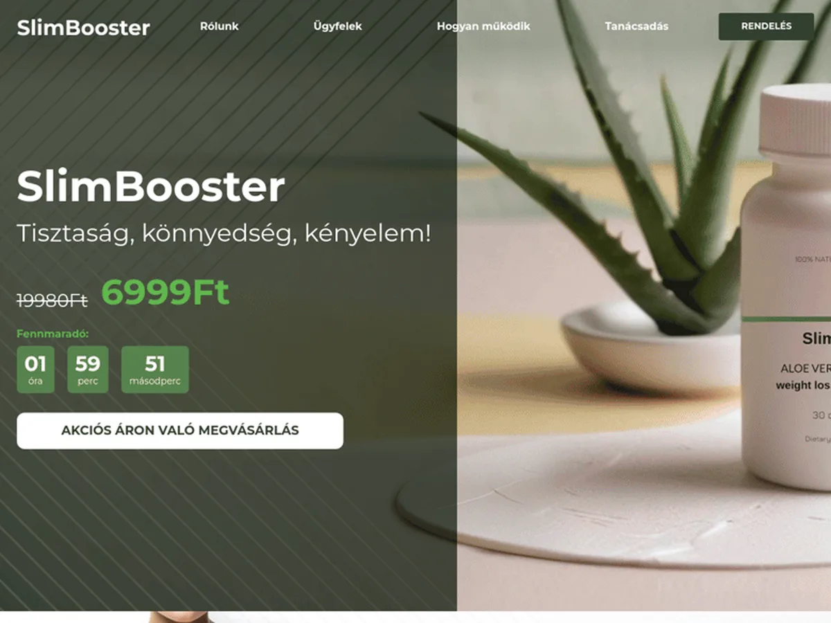 SlimBooster — лендінг дієтичної добавки (Угорщина)